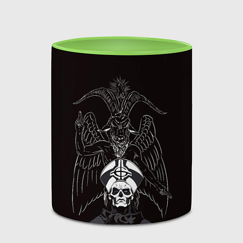 Кружка цветная Ghost Papa Emeritus / 3D-Белый + светло-зеленый – фото 2