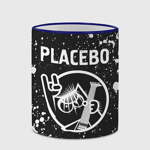 Кружка цветная Placebo - КОТ - Брызги / 3D-Синий кант – фото 2