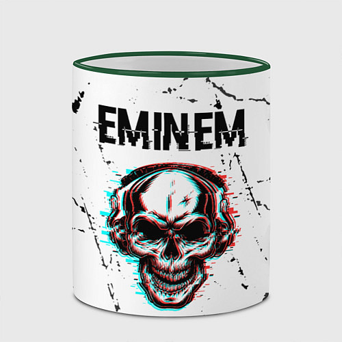 Кружка цветная Eminem ЧЕРЕП Потертости / 3D-Зеленый кант – фото 2