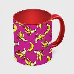 Кружка 3D Banana pattern Summer Color, цвет: 3D-белый + красный