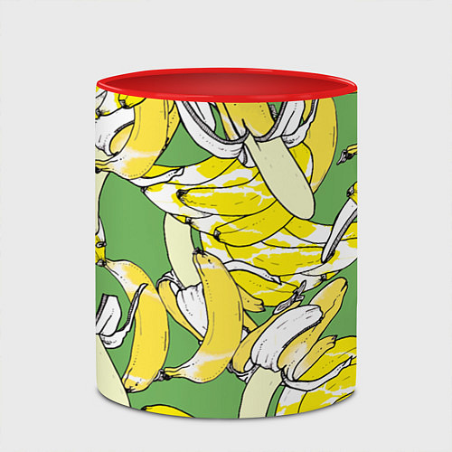 Кружка цветная Banana pattern Summer Food / 3D-Белый + красный – фото 2