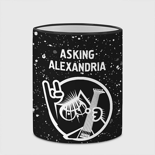 Кружка цветная Asking Alexandria - КОТ - Краска / 3D-Черный кант – фото 2