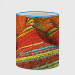 Кружка 3D Знаменитые разноцветные горы Китай, цвет: 3D-небесно-голубой кант — фото 2