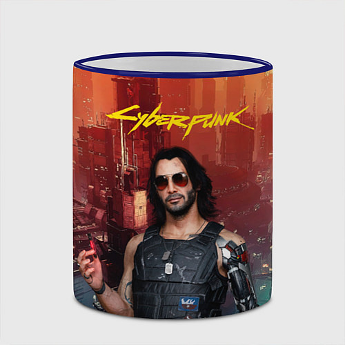 Кружка цветная Cyberpunk2077 Vi / 3D-Синий кант – фото 2