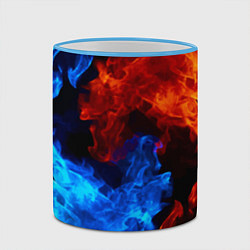 Кружка 3D Огонь - Вода Инь - Янь, цвет: 3D-небесно-голубой кант — фото 2