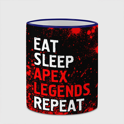 Кружка цветная Eat Sleep Apex Legends Repeat Краска / 3D-Синий кант – фото 2