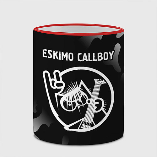 Кружка цветная Eskimo Callboy - КОТ - Камуфляж / 3D-Красный кант – фото 2