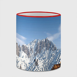 Кружка 3D Minecraft Mountains Video game, цвет: 3D-красный кант — фото 2