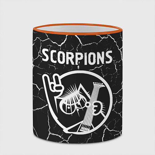 Кружка цветная Scorpions КОТ Трещины / 3D-Оранжевый кант – фото 2