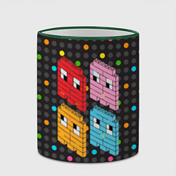 Кружка 3D Pac-man пиксели, цвет: 3D-зеленый кант — фото 2
