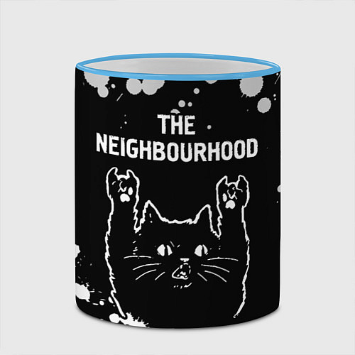 Кружка цветная The Neighbourhood Rock Cat / 3D-Небесно-голубой кант – фото 2