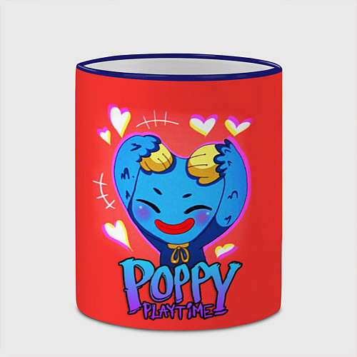 Кружка цветная POPPY PLAYTIME CUTE HAGGY WAGGY - милый Хагги Вагг / 3D-Синий кант – фото 2