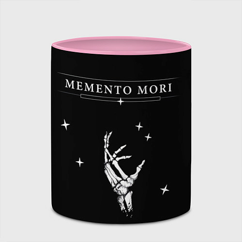 Кружка цветная Memento Mori Надпись / 3D-Белый + розовый – фото 2