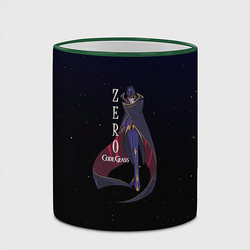 Кружка цветная Code Geass Зеро / 3D-Зеленый кант – фото 2