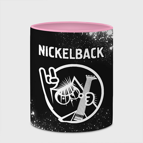 Кружка цветная Nickelback КОТ Брызги / 3D-Белый + розовый – фото 2