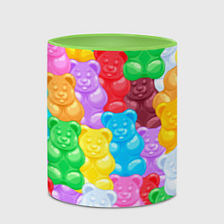 Кружка 3D Мармеладные мишки разноцветные, цвет: 3D-белый + светло-зеленый — фото 2