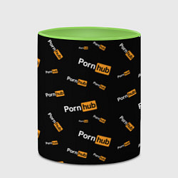 Кружка 3D PORN HUB НАДПИСИ ПАТТЕРН, цвет: 3D-белый + светло-зеленый — фото 2