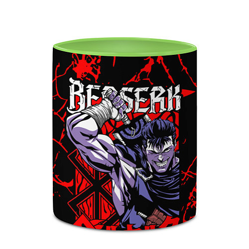 Кружка цветная БЕРСЕРК BERSERK GUTS / 3D-Белый + светло-зеленый – фото 2