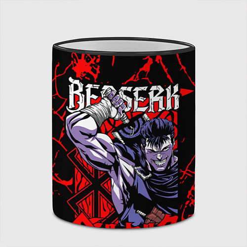 Кружка цветная БЕРСЕРК BERSERK GUTS / 3D-Черный кант – фото 2