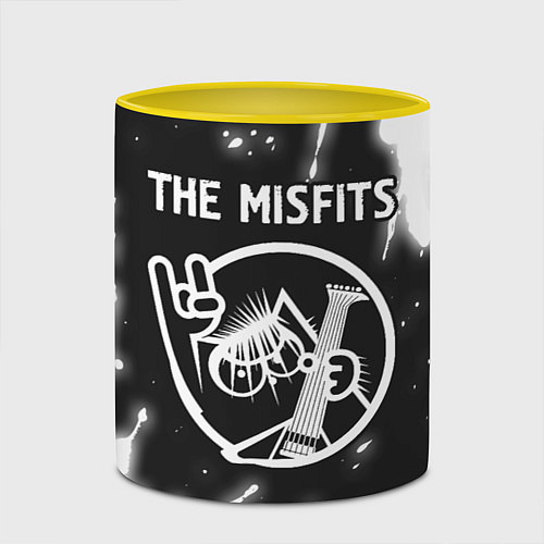 Кружка цветная The Misfits КОТ Краска / 3D-Белый + желтый – фото 2