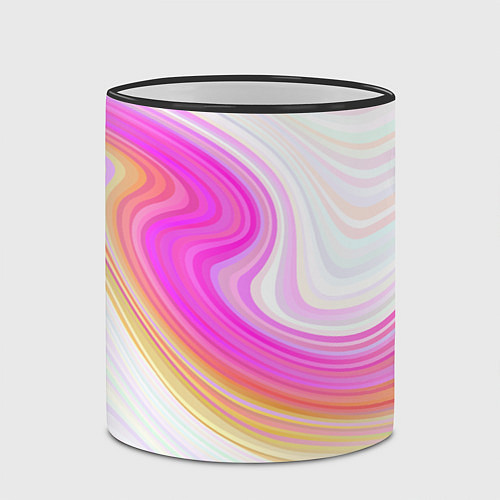 Кружка цветная Abstract gradient lines / 3D-Черный кант – фото 2