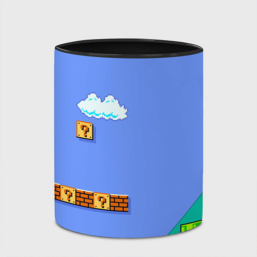 Кружка цветная Марио дизайн / 3D-Белый + черный – фото 2