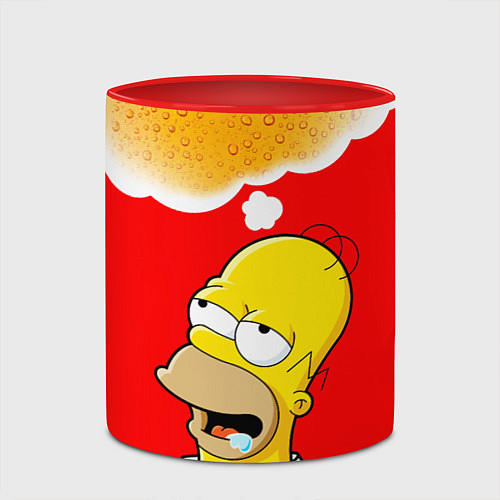 Кружка цветная Homer dream / 3D-Белый + красный – фото 2