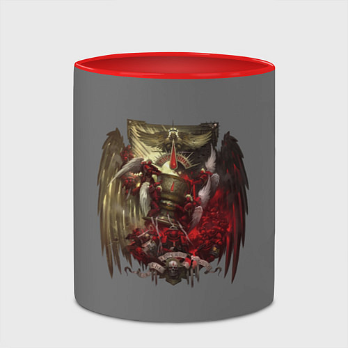 Кружка цветная Blood Angels symbol / 3D-Белый + красный – фото 2