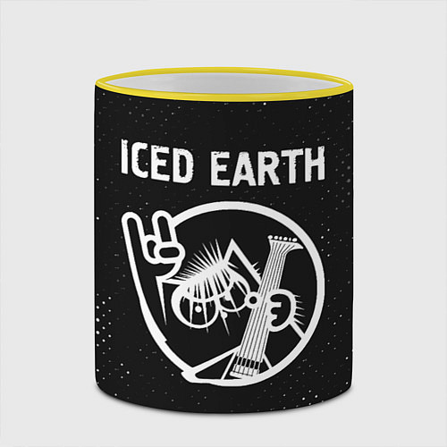 Кружка цветная Iced Earth - КОТ - Гранж / 3D-Желтый кант – фото 2