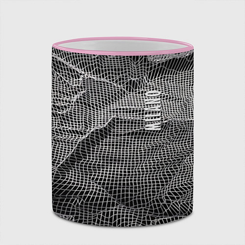 Кружка цветная Мятая сетчатая ткань Crumpled Mesh Fabric / 3D-Розовый кант – фото 2