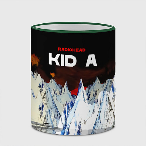 Кружка цветная Kid A - Radiohead / 3D-Зеленый кант – фото 2