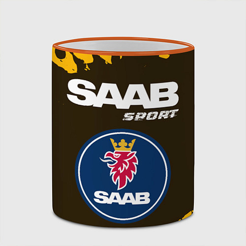 Кружка цветная СААБ Sport - Краска / 3D-Оранжевый кант – фото 2