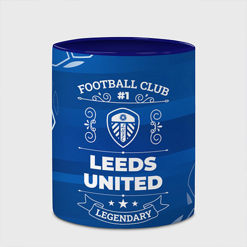 Кружка цветная Leeds United Football Club Number 1 / 3D-Белый + синий – фото 2