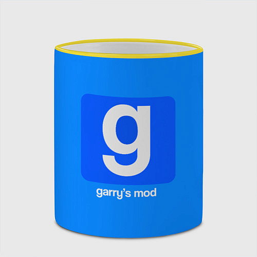 Кружка цветная Garrys Mod логотип / 3D-Желтый кант – фото 2
