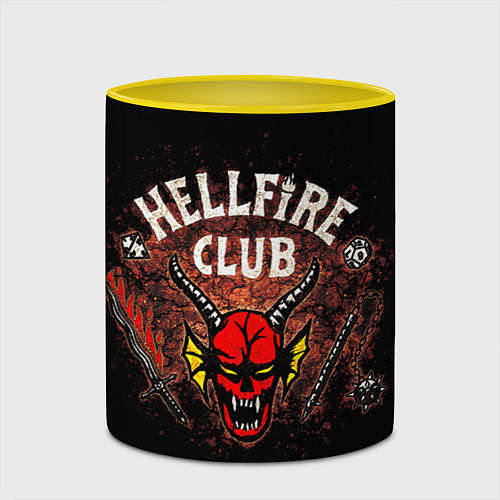 Кружка цветная Hellfire club / 3D-Белый + желтый – фото 2