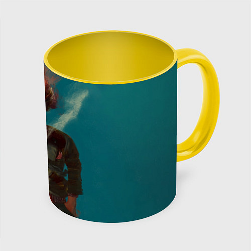 Кружка цветная Эн art / 3D-Белый + желтый – фото 1