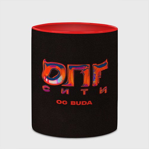 Кружка цветная OG BUDA ОПГ СИТИ / 3D-Белый + красный – фото 2