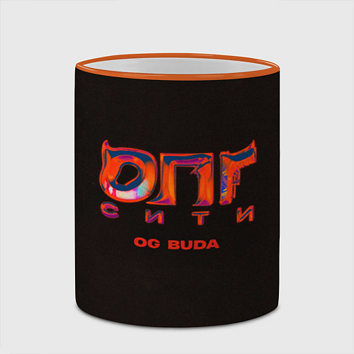 Кружка цветная OG BUDA ОПГ СИТИ / 3D-Оранжевый кант – фото 2