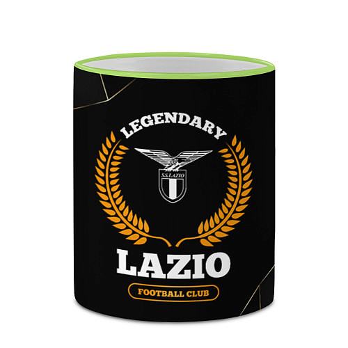 Кружка цветная Лого Lazio и надпись Legendary Football Club на те / 3D-Светло-зеленый кант – фото 2