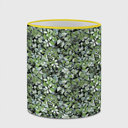 Кружка 3D Летний лесной камуфляж в зеленых тонах, цвет: 3D-желтый кант — фото 2