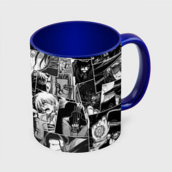 Кружка 3D Хэллсинг паттерн Hellsing, цвет: 3D-белый + синий