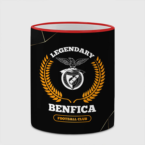 Кружка цветная Лого Benfica и надпись Legendary Football Club на / 3D-Красный кант – фото 2