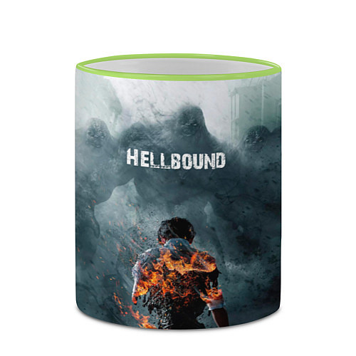 Кружка цветная Зов ада - hellbound / 3D-Светло-зеленый кант – фото 2