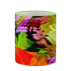 Кружка 3D Разноцветная абстрактная композиция Лето Multi-col, цвет: 3D-светло-зеленый кант — фото 2