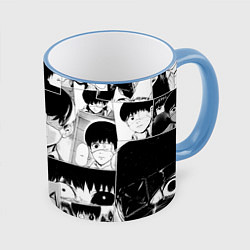 Кружка 3D Токийский гуль паттерн, цвет: 3D-небесно-голубой кант