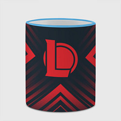 Кружка 3D Красный Символ League of Legends на темном фоне со, цвет: 3D-небесно-голубой кант — фото 2
