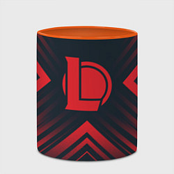 Кружка 3D Красный Символ League of Legends на темном фоне со, цвет: 3D-белый + оранжевый — фото 2