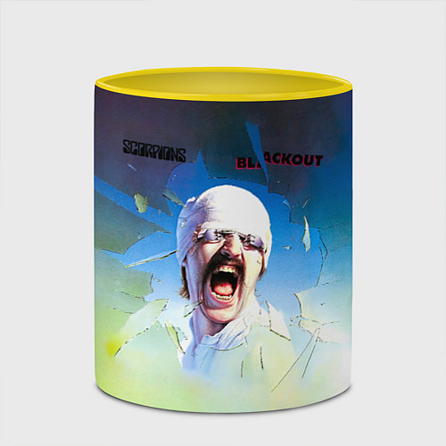 Кружка цветная Blackout - Scorpions / 3D-Белый + желтый – фото 2