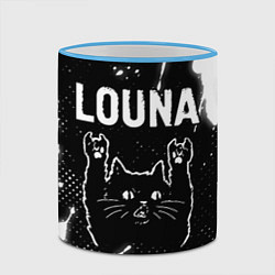 Кружка 3D Группа Louna и Рок Кот, цвет: 3D-небесно-голубой кант — фото 2