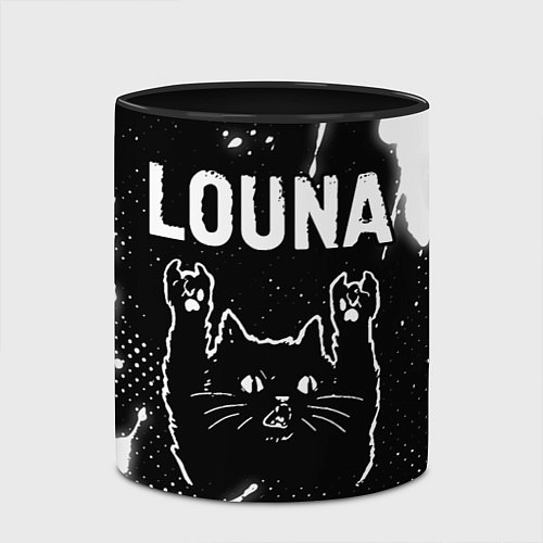 Кружка цветная Группа Louna и Рок Кот / 3D-Белый + черный – фото 2